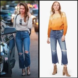 MOTHER SUPERIOR The Tripper Chew Denim Jeans In Cryin' Cowboys Wash 🧡